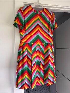 Valentino Rainbow Chevron Dress